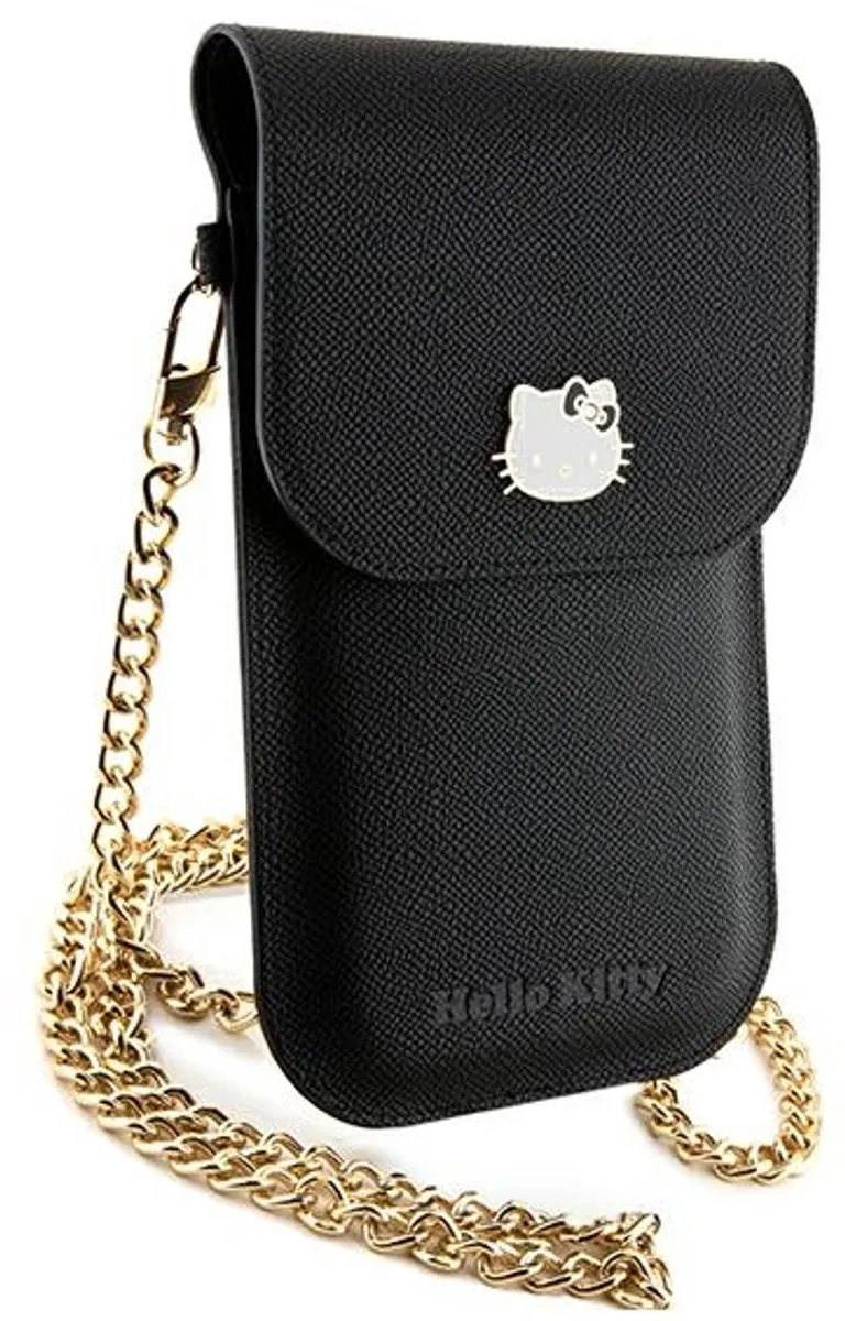 Hello Kitty Leren Handtas - Zwart - Metal Logo