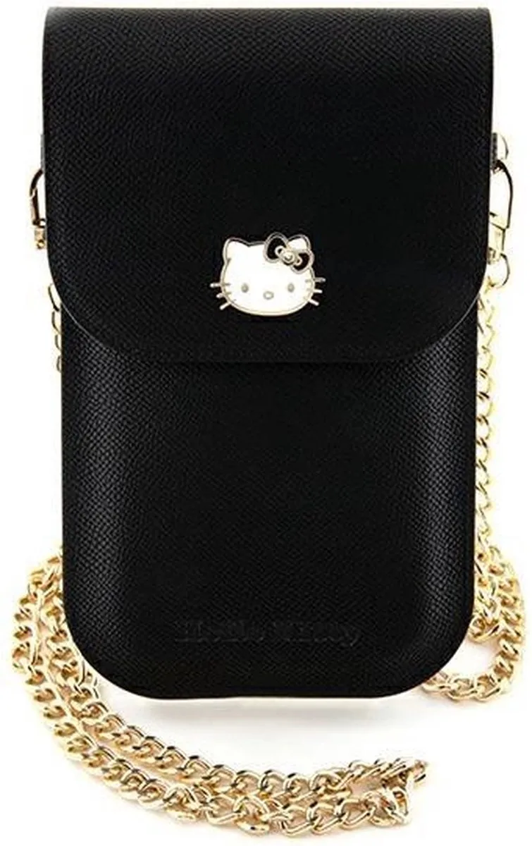 Hello Kitty Leren Handtas - Zwart - Metal Logo