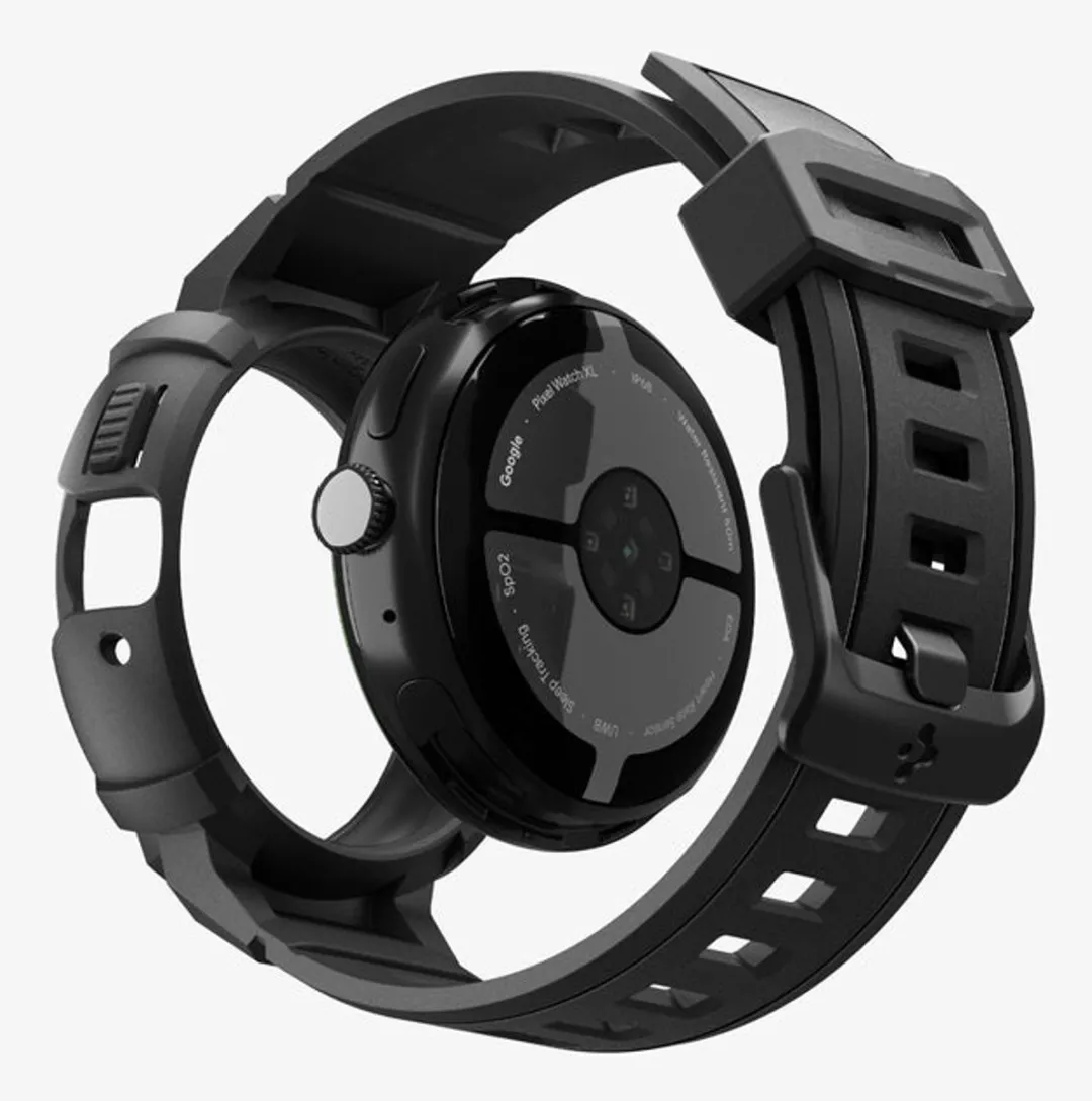Spigen Ggle Pxl Watch4 45mm RgdArmPrMtBl - Zwart