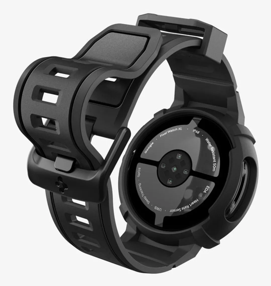 Spigen Ggle Pxl Watch4 45mm RgdArmPrMtBl - Zwart