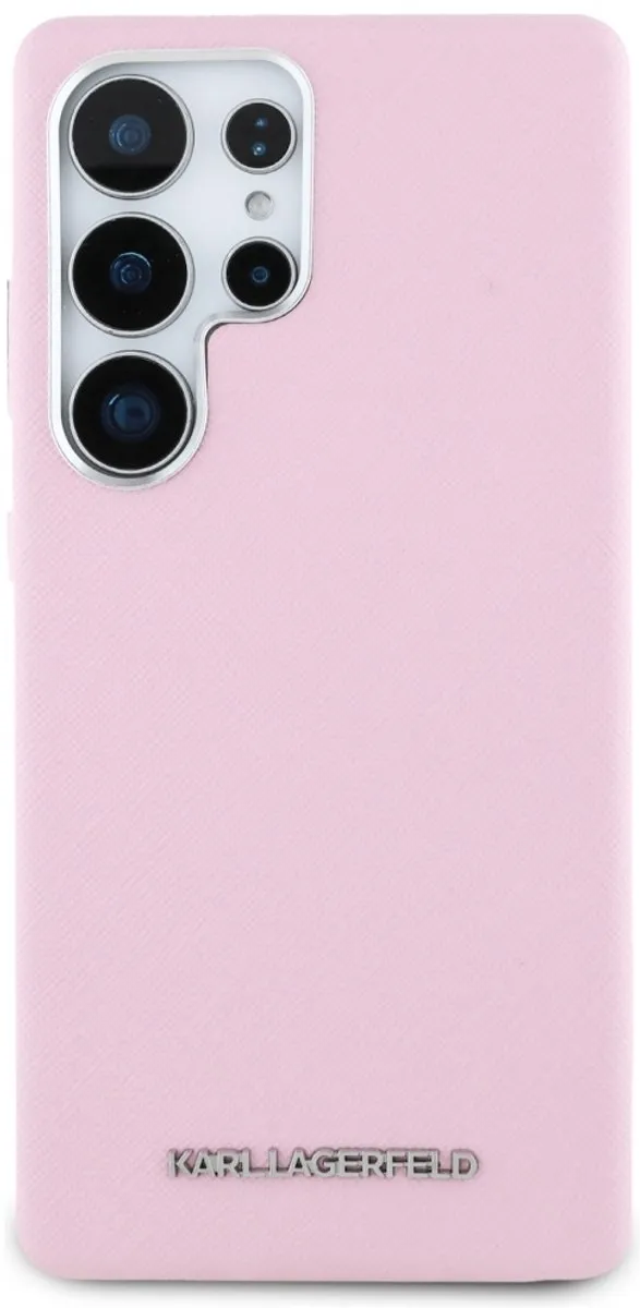 Karl Lagerfeld Saffiano Hoesje Roze - Samsung Galaxy S25 Ultra - MagSafe
