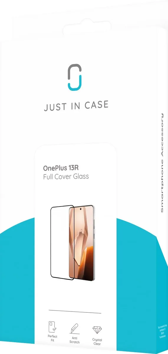 Just in Case Screenprotector OnePlus 13R - Full Cover Gehard Glas - afbeelding 6 van 6
