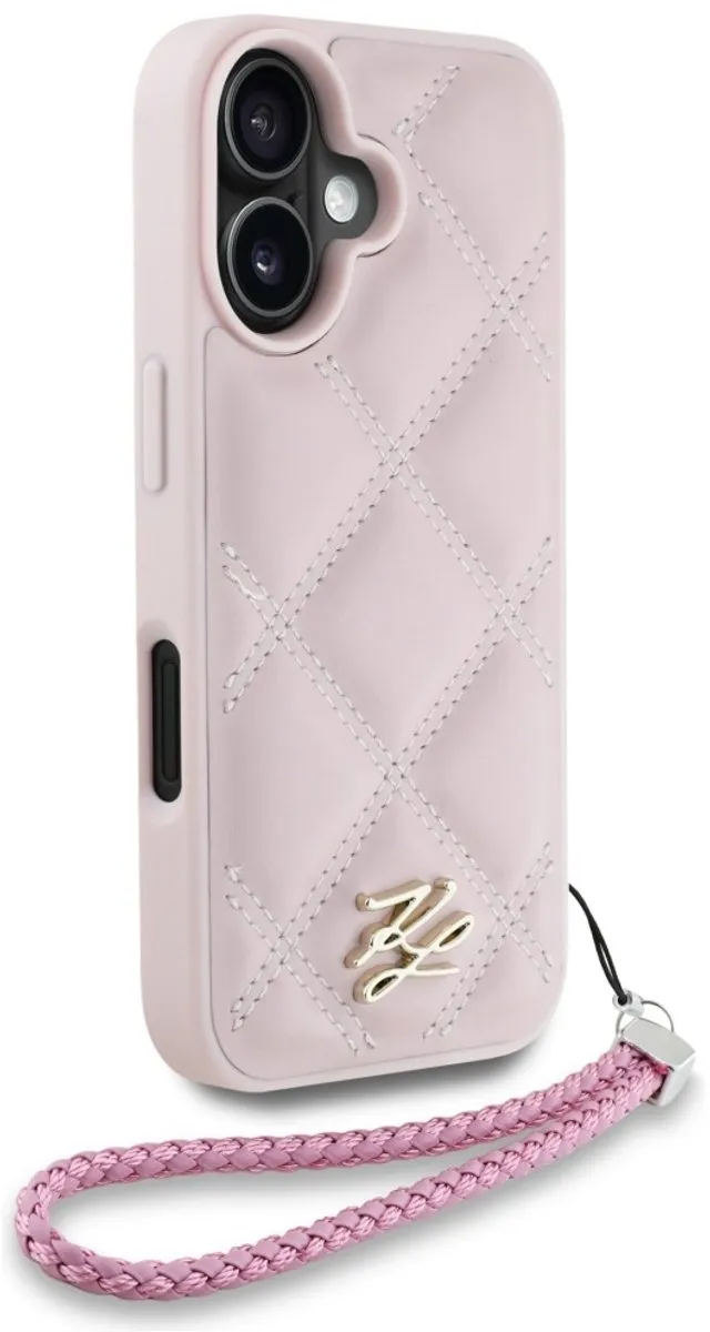 Karl Lagerfeld Quilted iPhone Hoesje - Roze