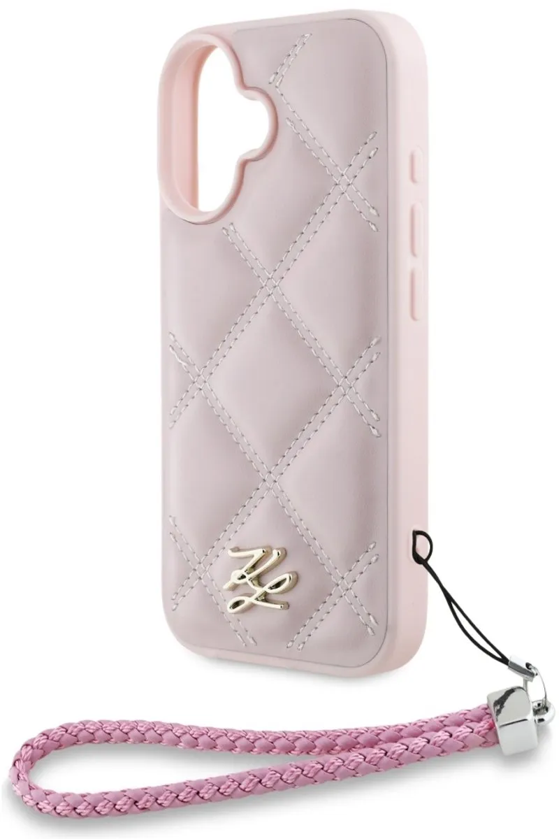Karl Lagerfeld Quilted iPhone Hoesje - Roze