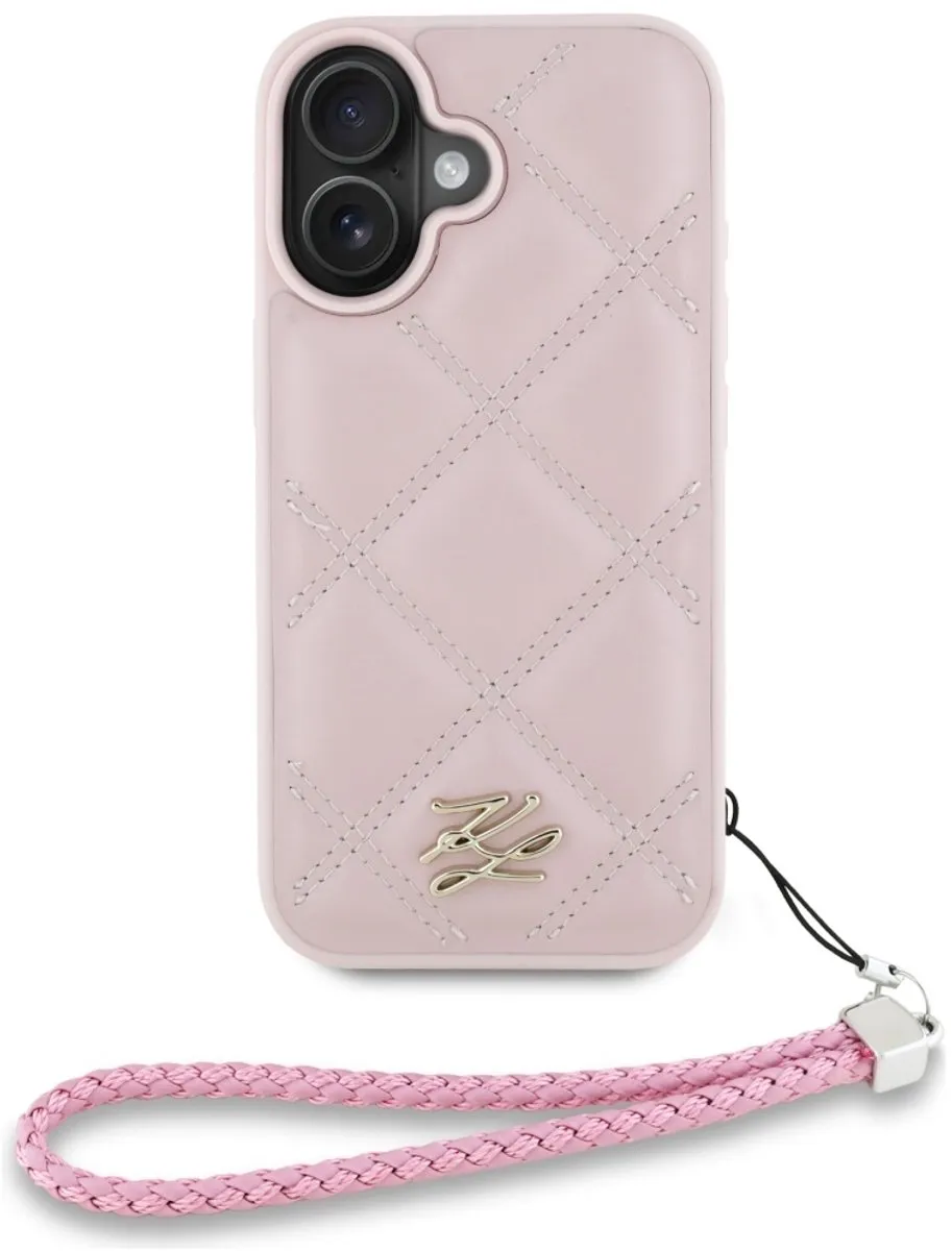 Karl Lagerfeld Quilted iPhone Hoesje - Roze