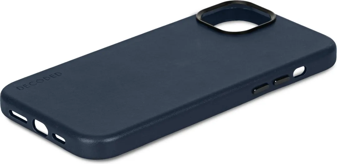 Decoded Hoesje iPhone 15 True Navy - MagSafe - Europees Leer