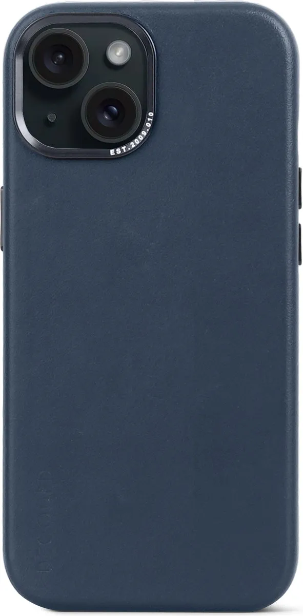 Decoded Hoesje iPhone 15 True Navy - MagSafe - Europees Leer