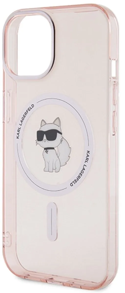 Karl Lagerfeld Hardcase iPhone 15 MagSafe Roze - KLHMP15SHFCCNOP