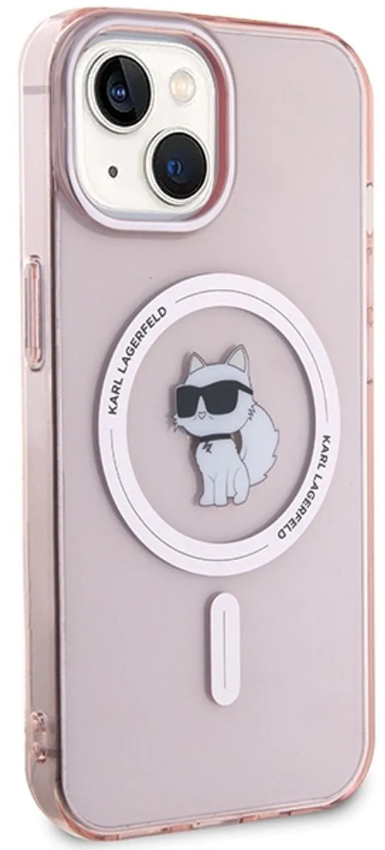 Karl Lagerfeld Hardcase iPhone 15 MagSafe Roze - KLHMP15SHFCCNOP