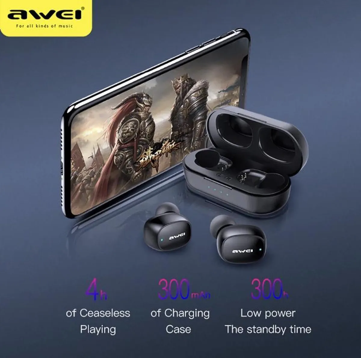 Huawei Awei T13 TWS Oordopjes - Zwart - afbeelding 6 van 6