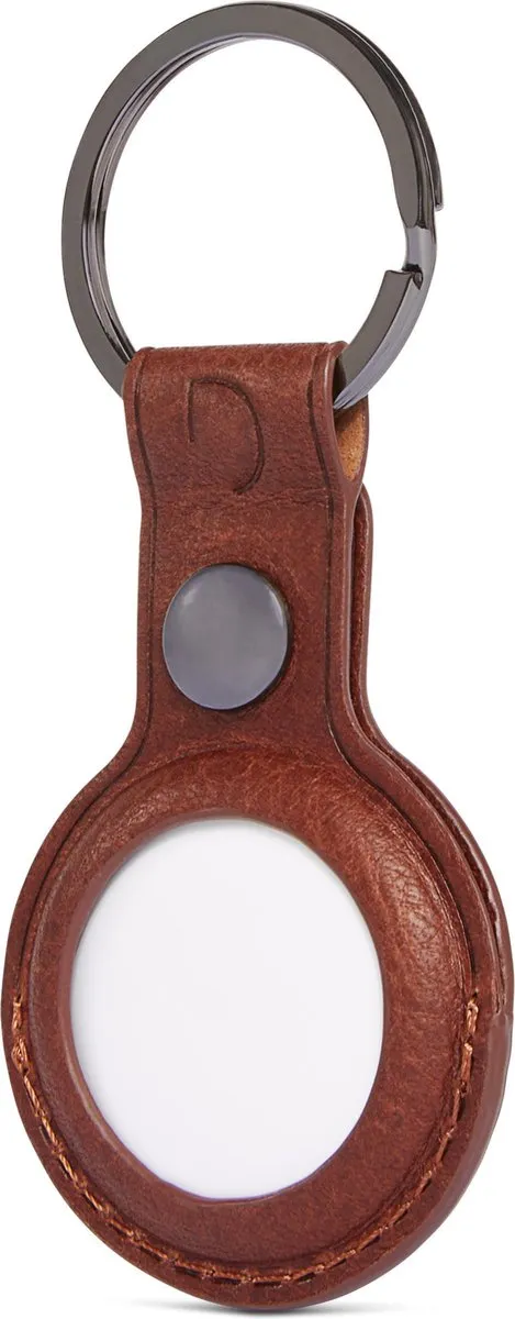 Decoded Full Grain Leer Sleutelhanger AirTag - Cinnamon Brown