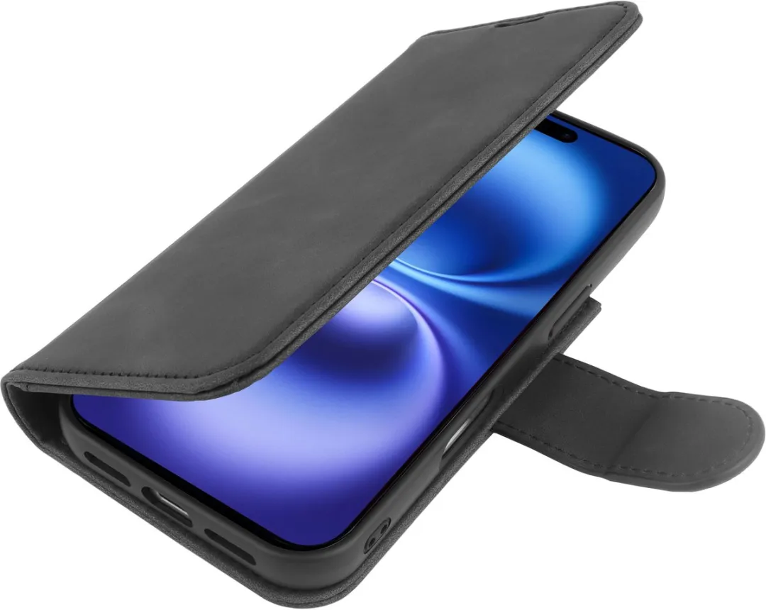Just in Case iPhone 16 Plus Hoesje 2-in-1 - Pasjeshouder 3 Stuks - Zwart