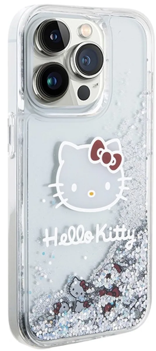 Hello Kitty iPhone 15 Pro Glitter Hoesje - Zilver