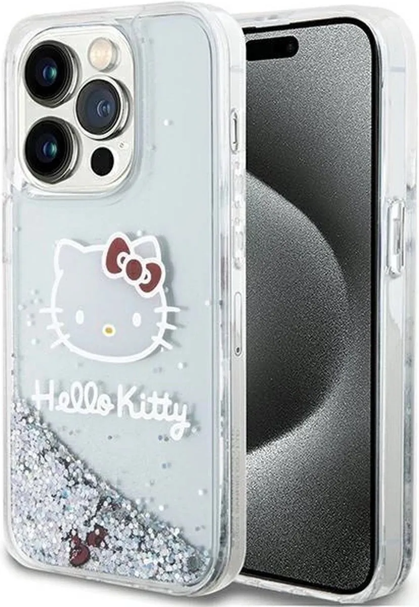 Hello Kitty iPhone 15 Pro Glitter Hoesje - Zilver - afbeelding 6 van 6