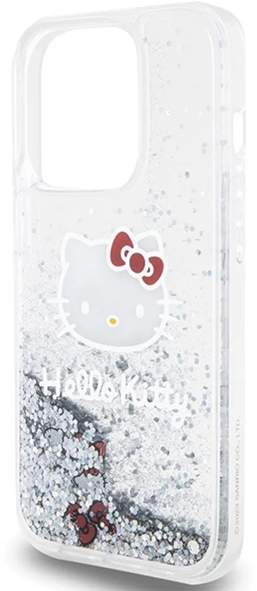 Hello Kitty iPhone 15 Pro Glitter Hoesje - Zilver