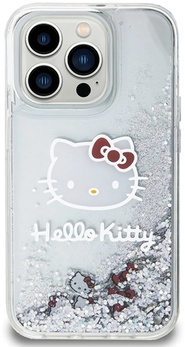 Hello Kitty iPhone 15 Pro Glitter Hoesje - Zilver