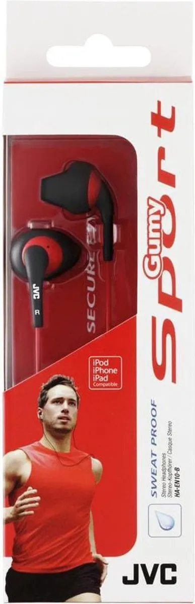 JVC HA-EN10-BR-E In-Ear Hoofdtelefoon - Zwart/Rood