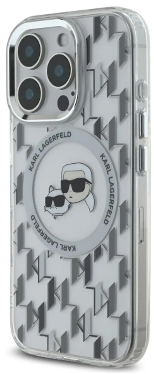 Karl Lagerfeld Serie Transparante MagSafe iPhone 16 Pro Hoes - Monogram - afbeelding 6 van 6