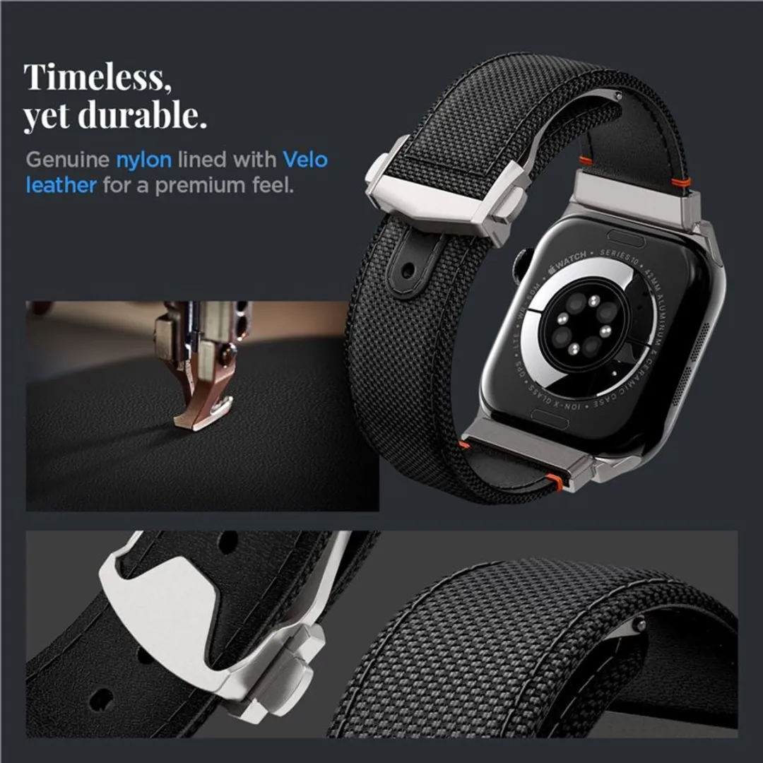 Spigen Classic Fit Bandje - Apple Watch 44-49mm - Transparant Zwart