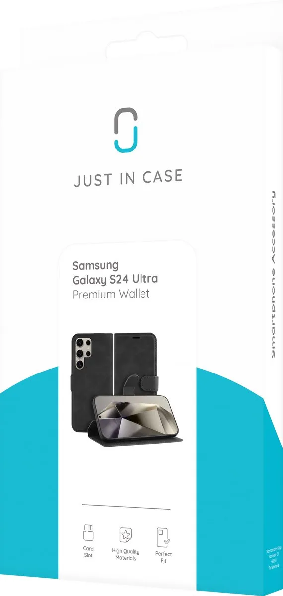 Just in Case Hoesje Samsung Galaxy S24 Ultra 8326522 - Pasjeshouder 4 Stuks - Zwart