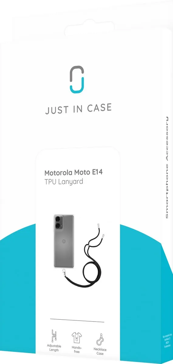 Just in Case Moto E14 Hoesje met Koord 8522924 - Transparant
