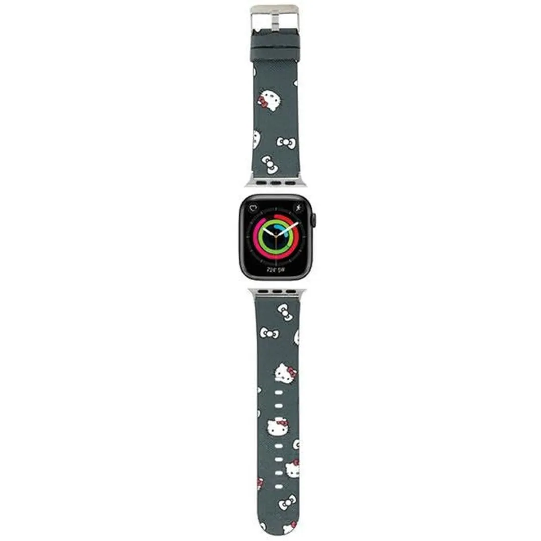 Hello Kitty Heads & Bows Patroonband Apple Watch 38/40/41mm - Zwart - afbeelding 6 van 6
