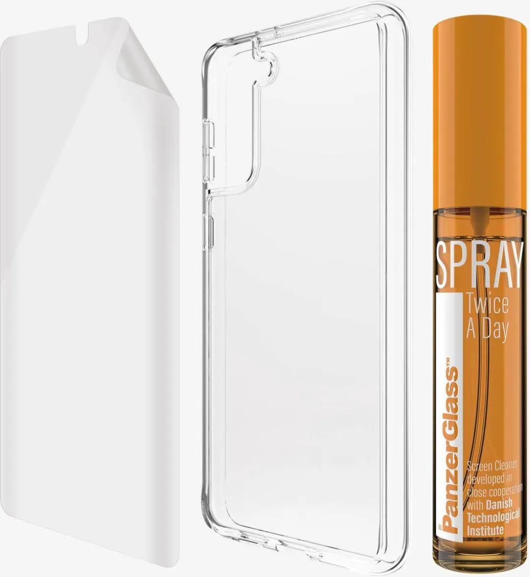 PanzerGlass ClearCase Serie Transparante Hoes - Samsung Galaxy S21 Plus - TPU Schermbeschermer - 30ml Reinigingsspray - afbeelding 6 van 6