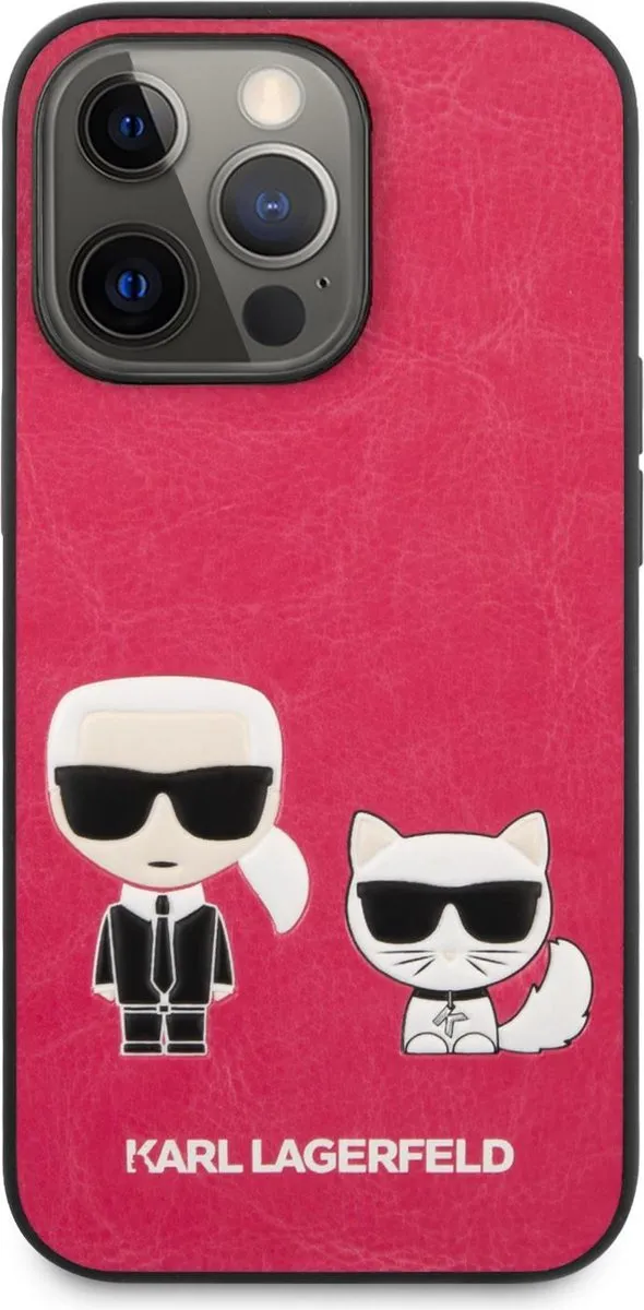 Karl Lagerfeld iPhone 13 Pro Pu Back Cover - Roze