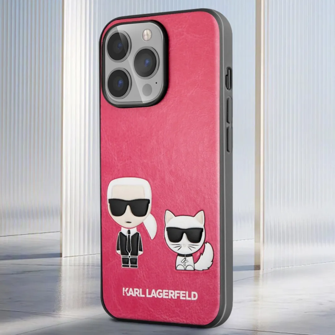 Karl Lagerfeld iPhone 13 Pro Pu Back Cover - Roze