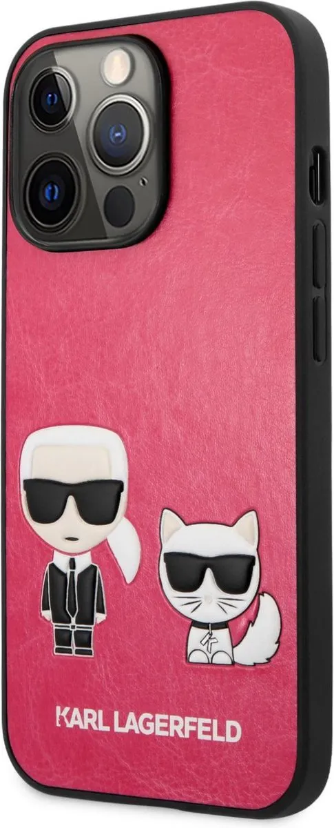Karl Lagerfeld iPhone 13 Pro Pu Back Cover - Roze