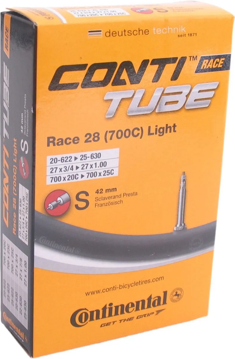 Continental Binnenband Race Light 28" 2 Stuks - Zwart