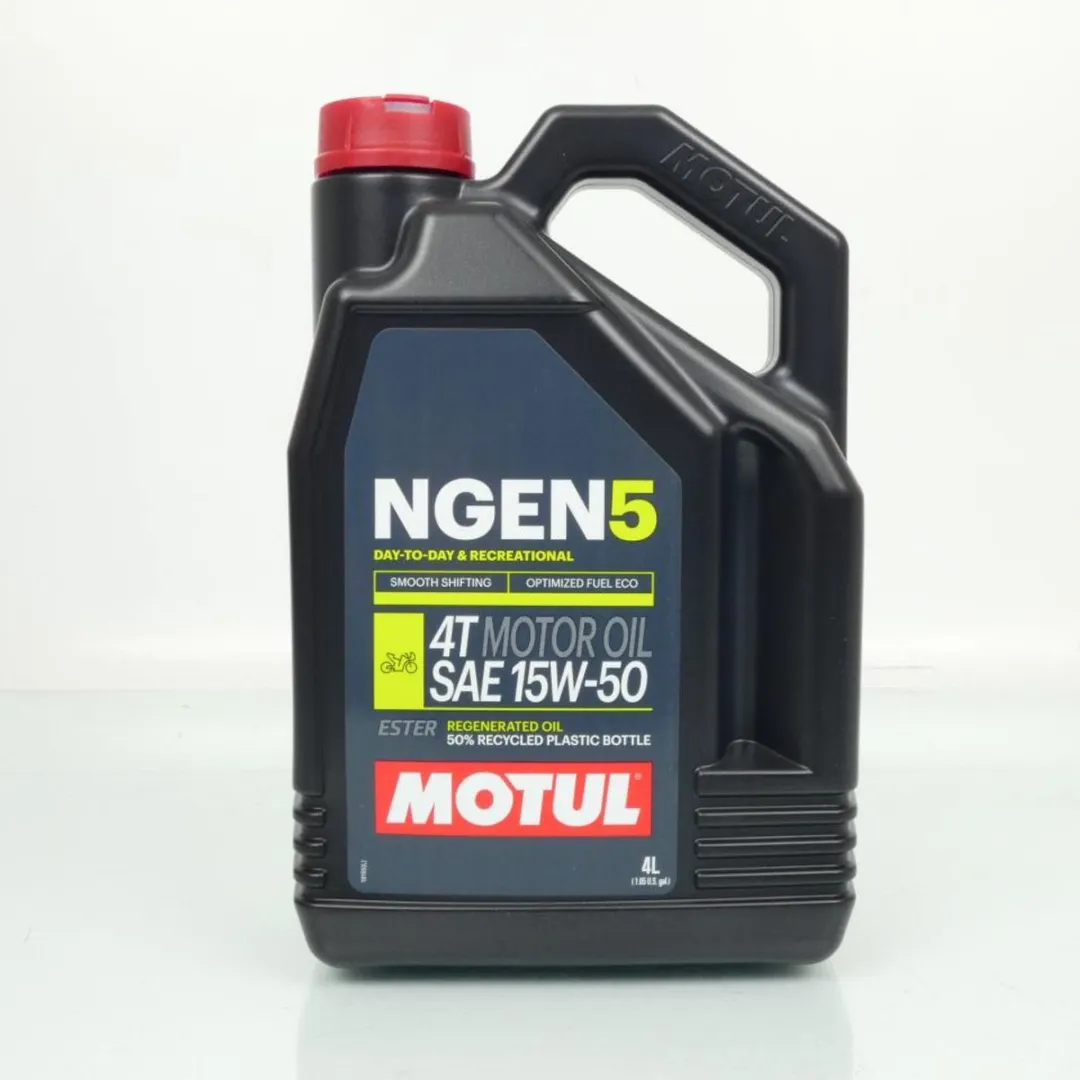 Motul 15W50 Ngen 5 4T Motorolie - 4L - Rood/Zwart - afbeelding 2 van 5