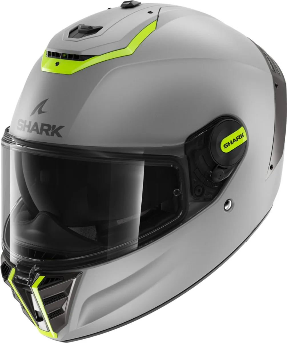 Shark Spartan RS Blank Mat Zilver Geel Motorhelm