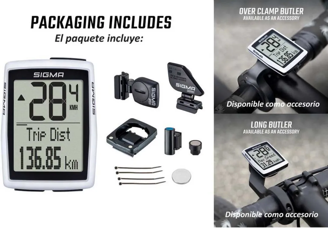 Sigma Fietscomputer BC 12.0 WL STS CAD - 12212 - Wit