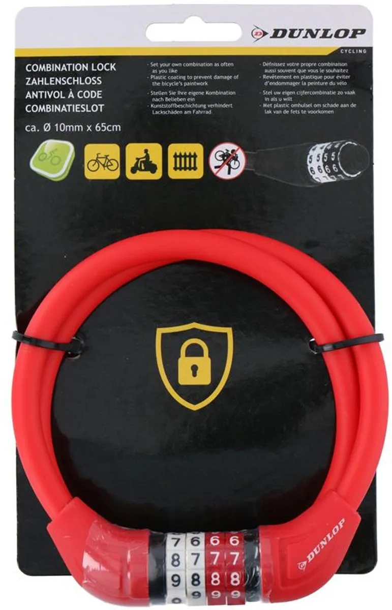 Dunlop Cijferslot 10x65cm - Rood - afbeelding 2 van 3