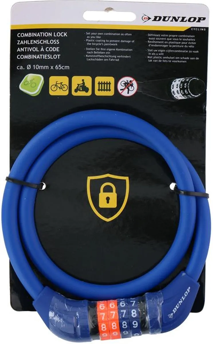 Dunlop Cijferslot 10x65cm - Rood - afbeelding 3 van 3
