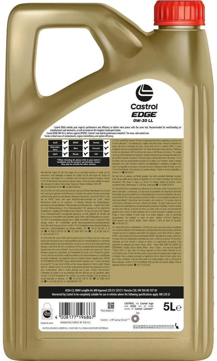 Castrol Edge 0W-30 Motorolie 5L
