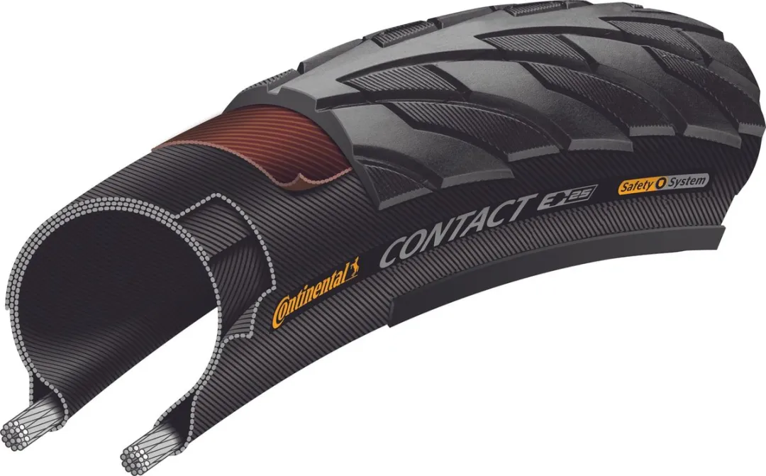 Continental Contact Clincher Tyre Safety System Breaker 700x42C - Zwart