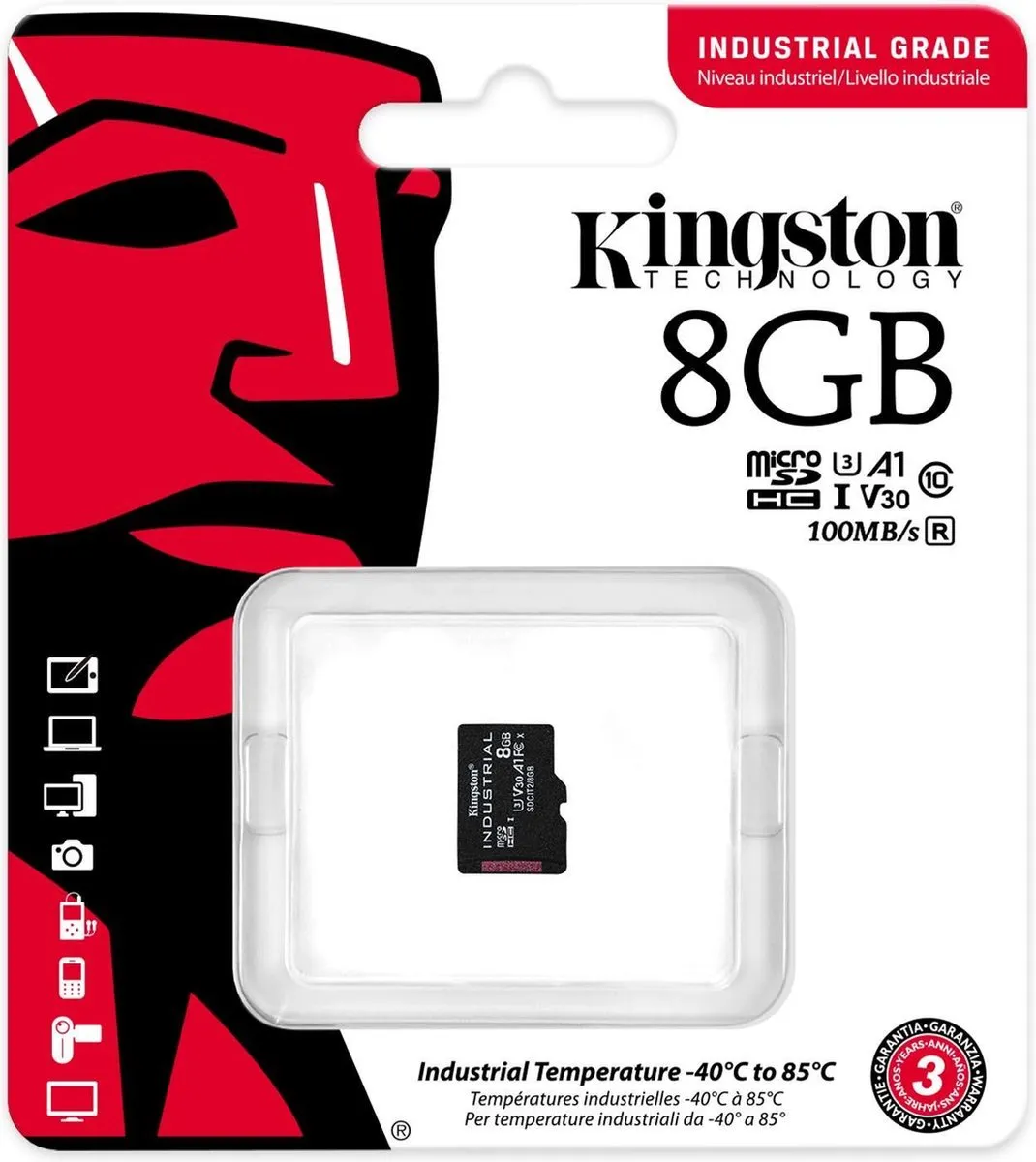Kingston Industrial microSDHC SDCIT2/8GBSP 8GB - Class 10 UHS-I