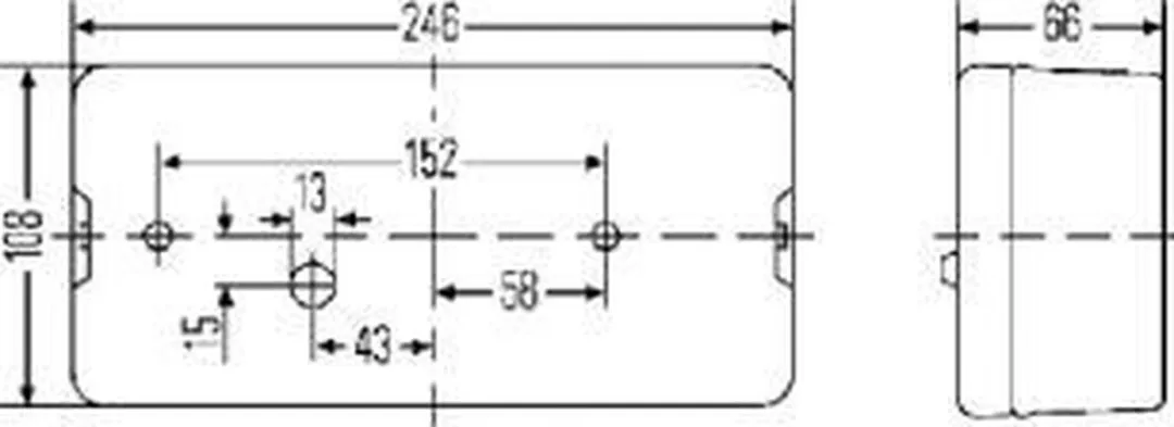 Hella Achterlicht Rood/Zwart - 245x105x67mm Rechts - afbeelding 3 van 4