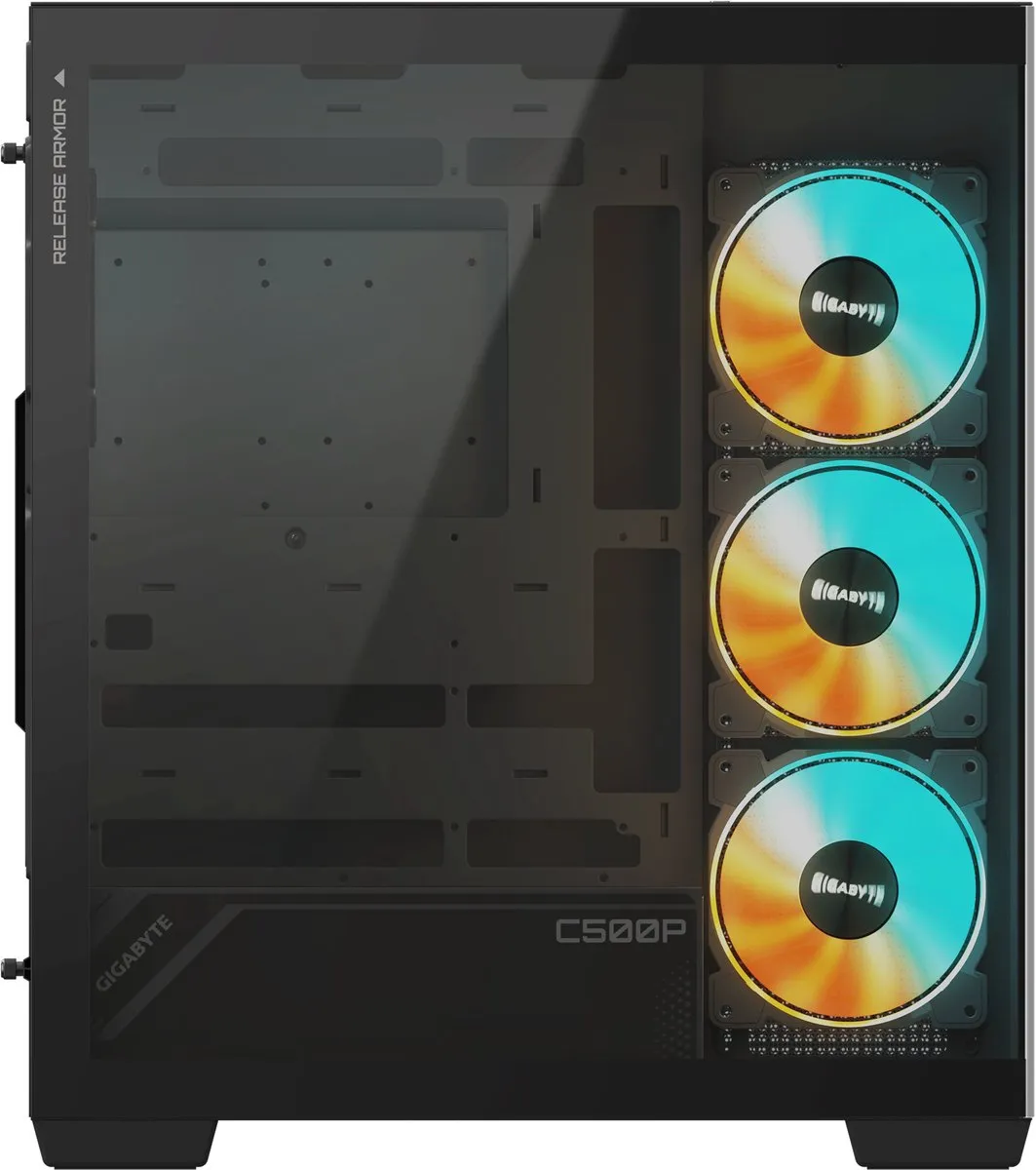 Gigabyte C500 Panoramic Stealth Midi Tower - Zwart - afbeelding 6 van 6