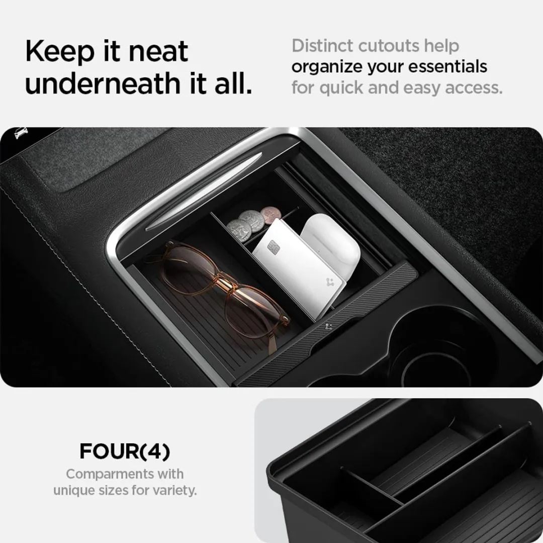 Spigen Tesla Middenconsole-Organizer Model Y/3 - Zwart - afbeelding 6 van 6