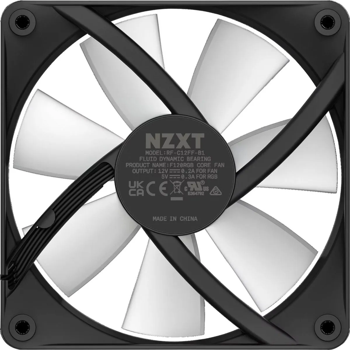 NZXT F120 RGB CORE Ventilator 120mm - RGB - Zwart