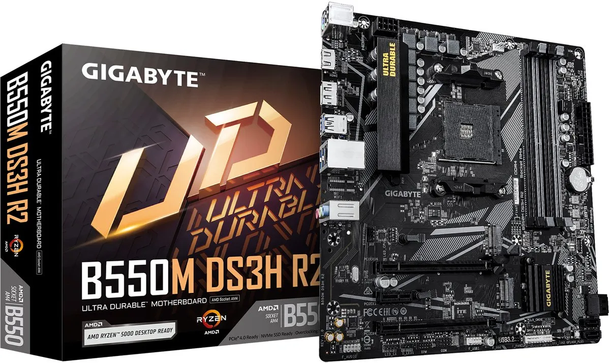 Gigabyte B550M DS3H R2 Moederbord - AM4