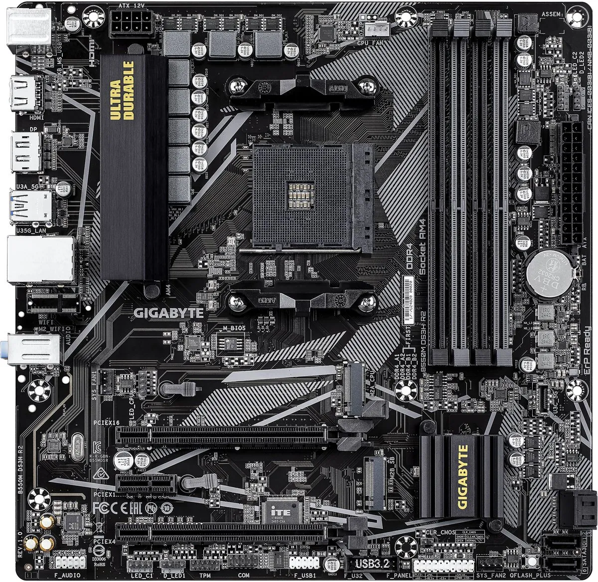Gigabyte B550M DS3H R2 Moederbord - AM4