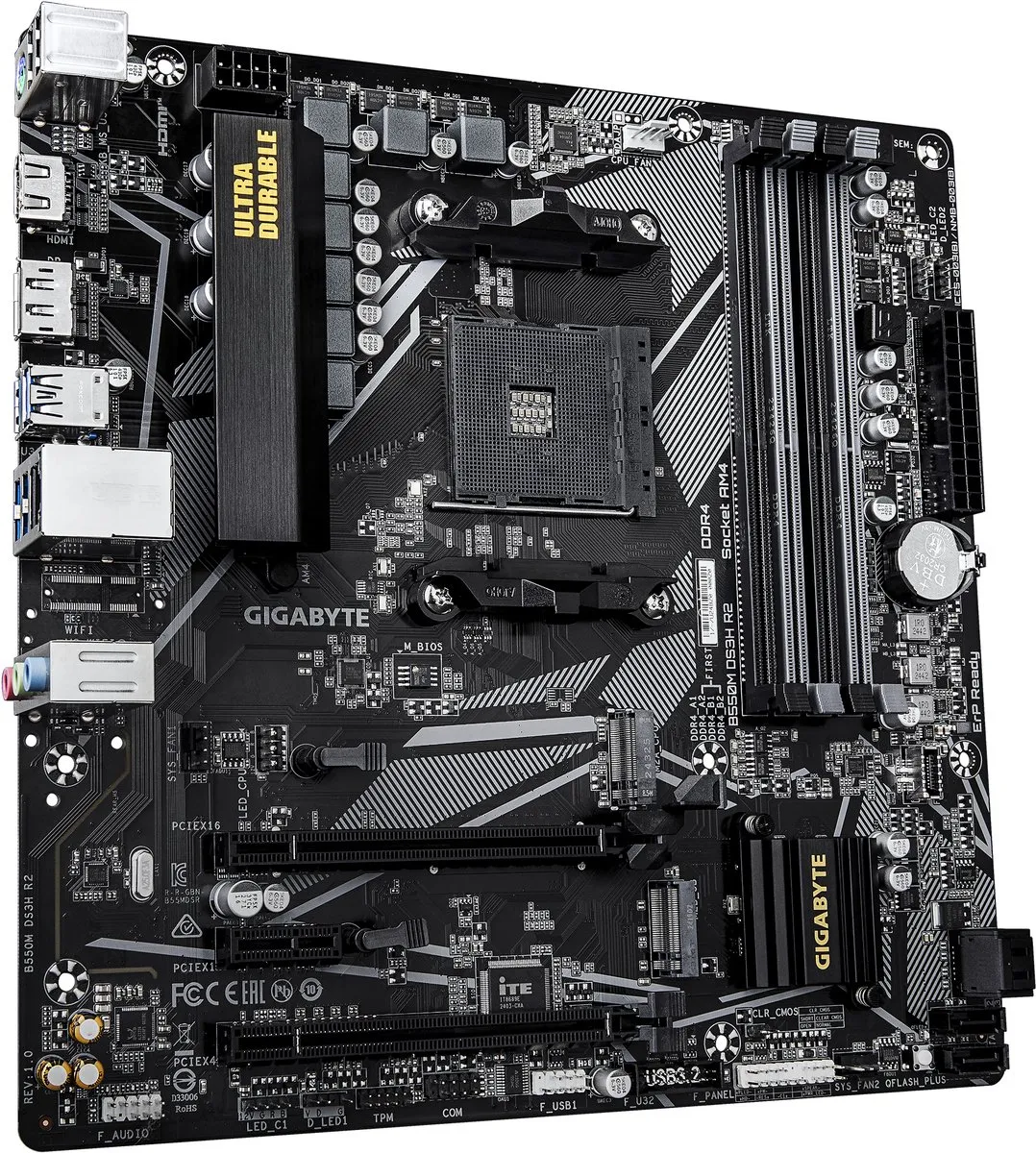 Gigabyte B550M DS3H R2 Moederbord - AM4