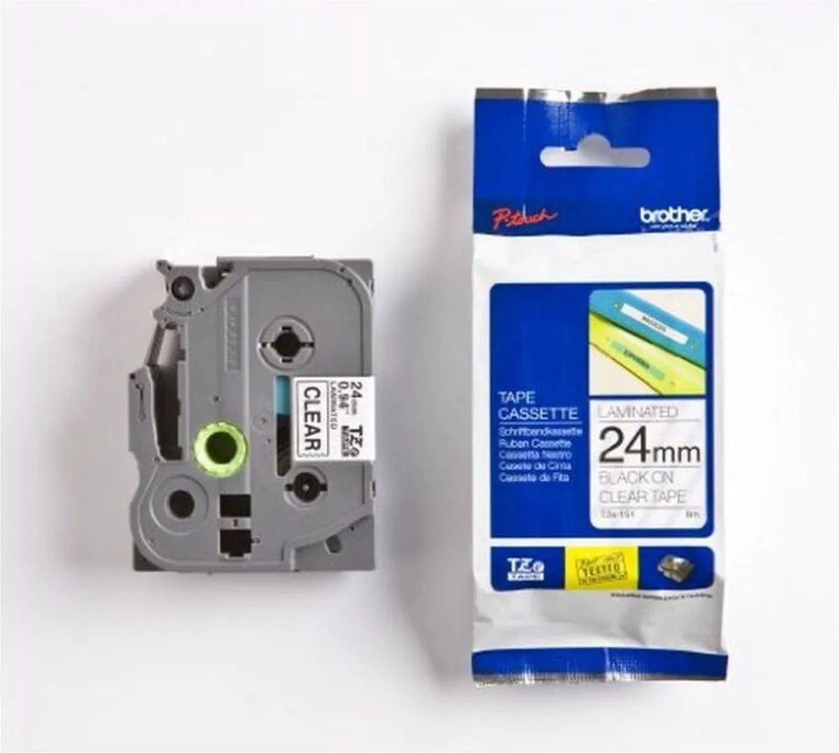 Brother TZ-151 24mm Lamineerband - 8m - Zwart