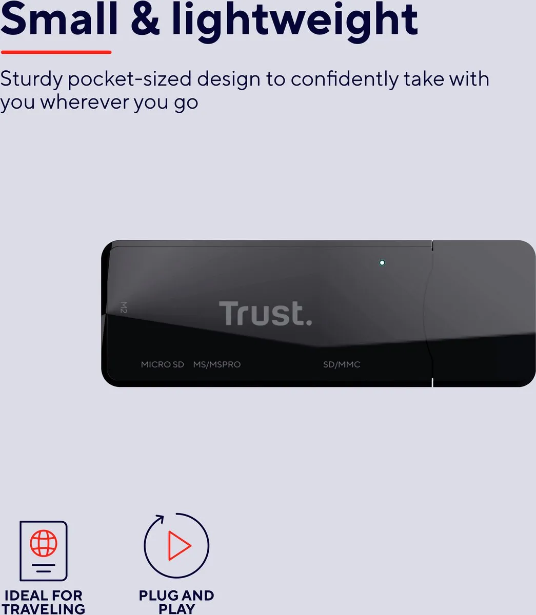 Trust 21935 USB3 Card Reader Stick - Zwart