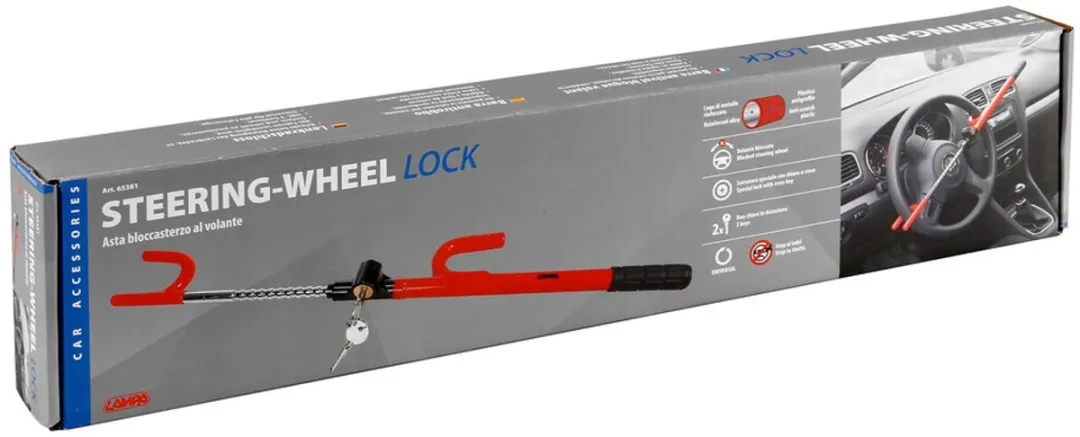 Lampa Stuurwielslot Anti-diefstal - Rood - 1 Stuk