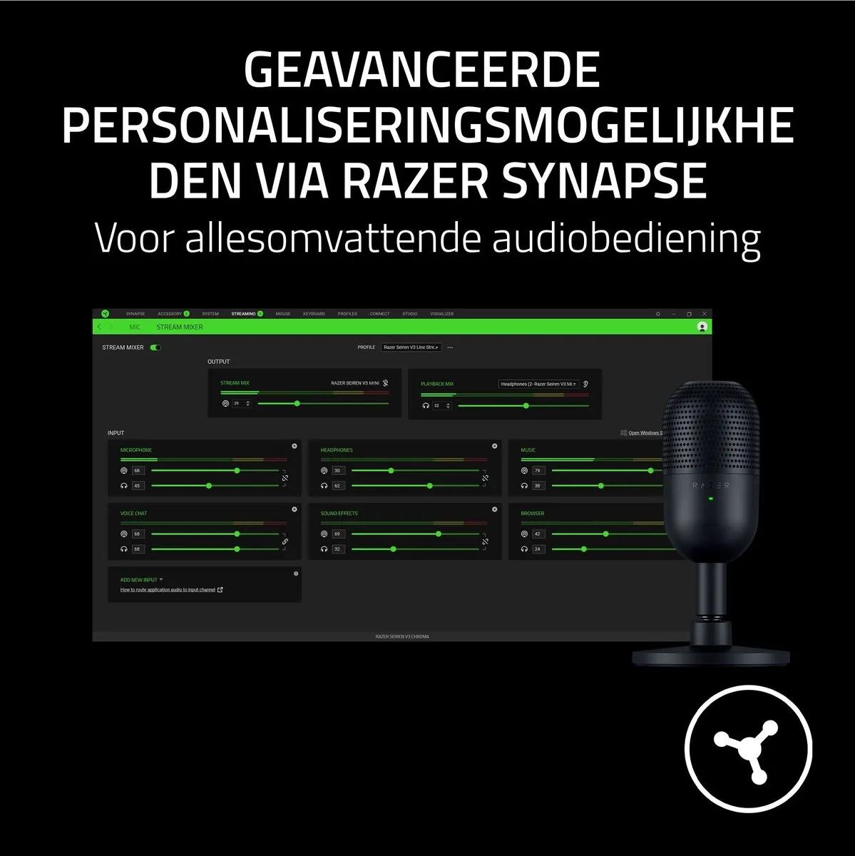 Razer Seiren V3 Mini USB Microfoon RZ19-05050100-R3M1 - Zwart